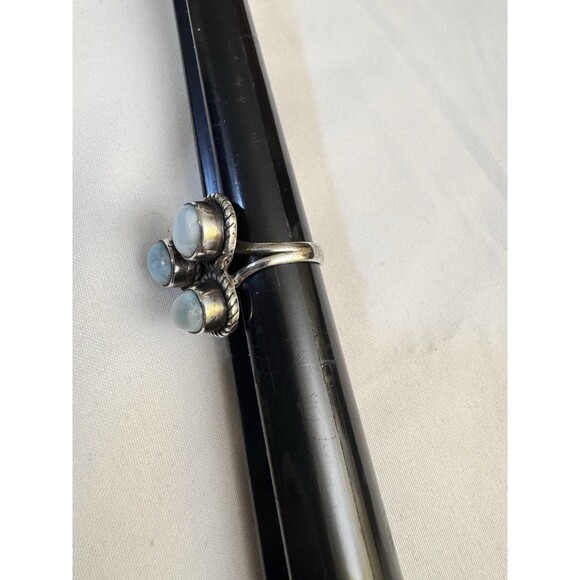 Womens Blue Larimar Navajo Sterling Silver Ring Size 7.5 - Picture 3 of 6